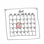 Calendar with date circled